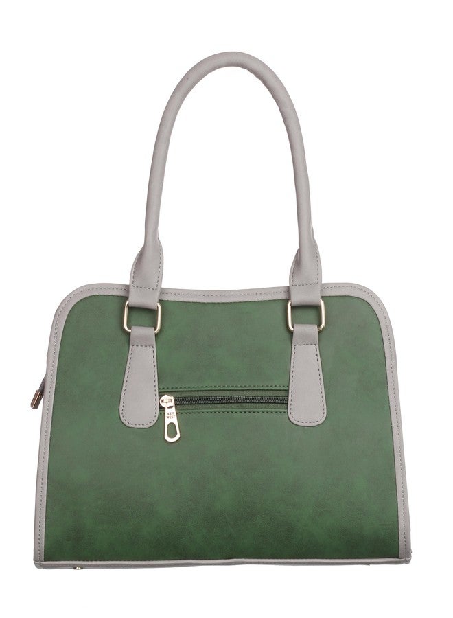 Keywest حقيبة يد نسائية من Keywest، طراز Laurent Satchel Tote، مناسبة للنساء | حقيبة يد أنيقة | حقيبة كتف أنيقة | هدية مثالية للنساء | أخضر || رمادي - Image 4